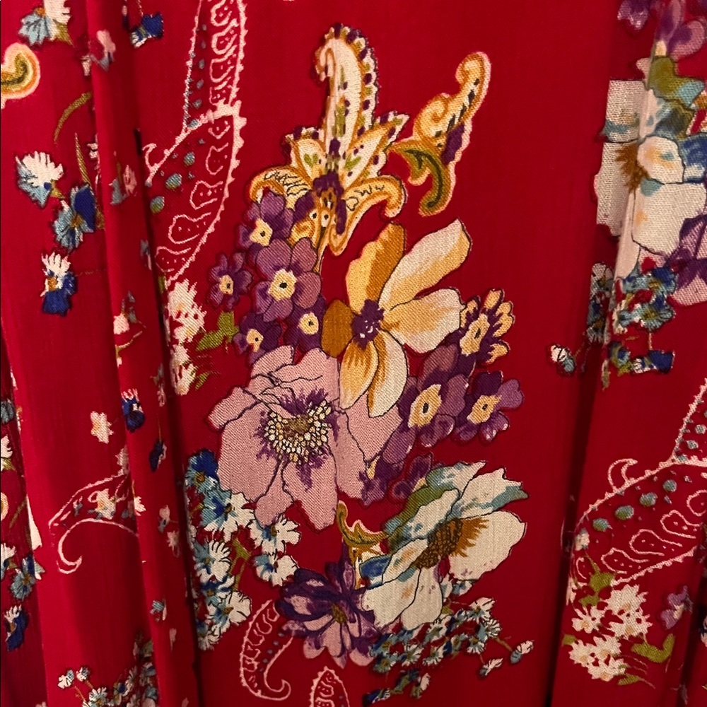 Bila Red Floral High Low Maxi Dress - Picture 5 of 8